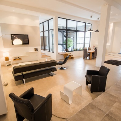 Espace de vie du loft dans gîte près de la cité de Carcassonne